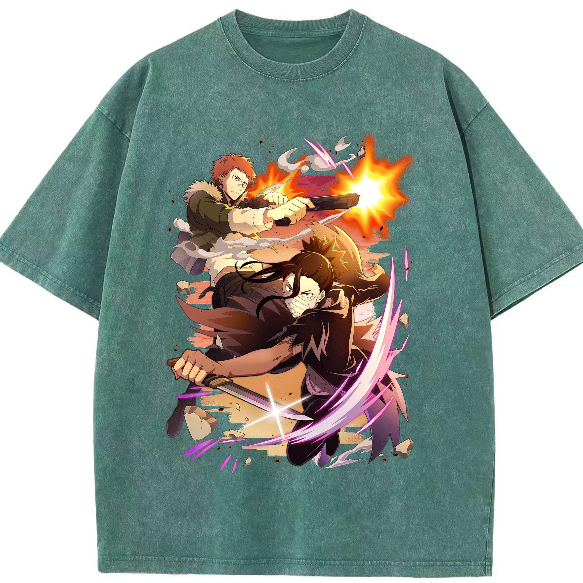 （画像用） 文豪ストレイドッグス Bungo Stray Dogs 綿100% ヴィンテージ風 半袖Tシャツ（フロントプリント）